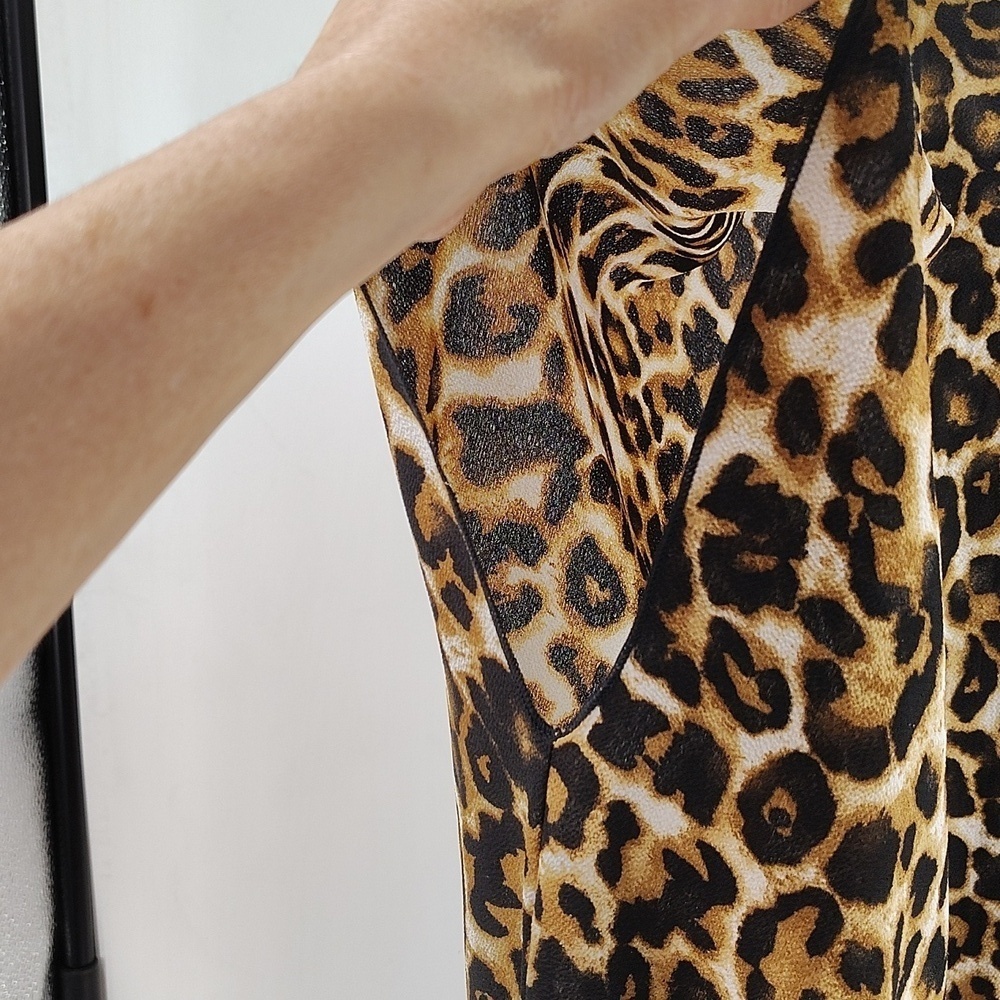 Comme Toi Leopard Kimono Size Small Medium Relaxed Fit Animal Print Flowy - Picture 5 of 9
